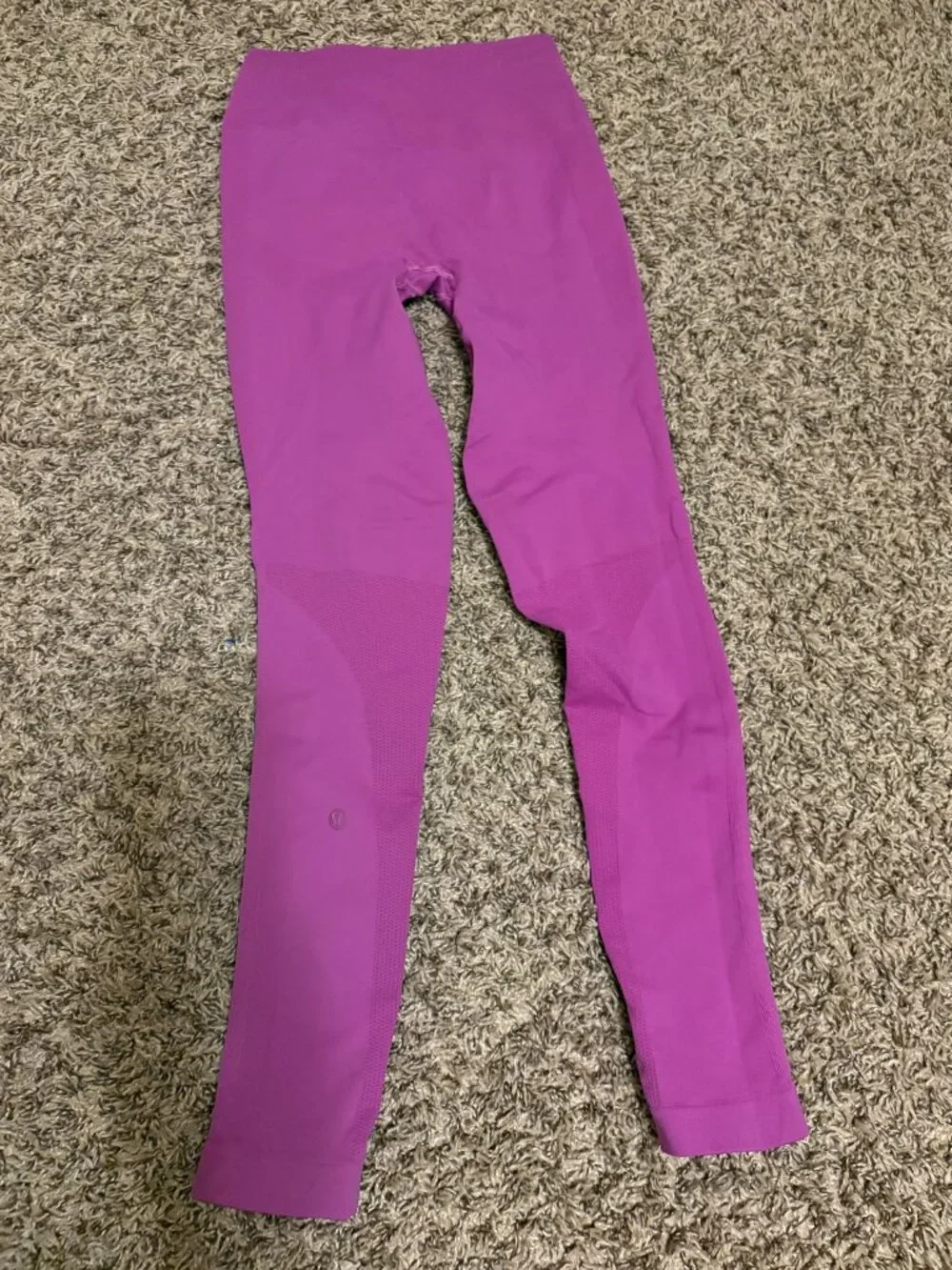 Lululemon Leggings Raspberry Purple Estimated Size 0 Ankle Length Ribbed Waist